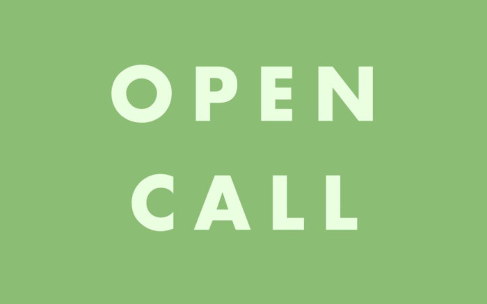 'Open call' on a coloured background.