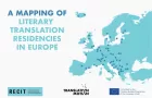 A map of Europe with dots, and text to the side that reads' Mapping of Literary Translation Residencies in Europe'.