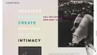 Screenshot of Heroines Network website with the words 'Heroines, Research, Create, Perform, About, Intimacy'