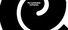 A white spiral line on a black background. Nestled inside it: 'the sustainable institution'.