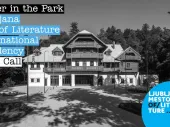 Title of the call on a photo of a 3-story traditional building surrounded by trees. 
