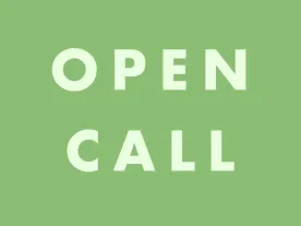 'Open call' on a coloured background.