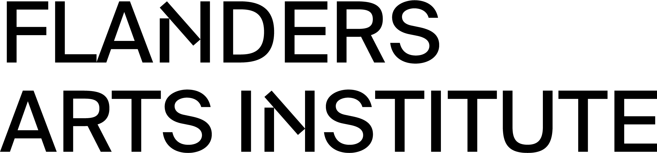 Flanders Arts Institute logo - name in black capitals. The two Ns are a bit broken up, bringing some style.