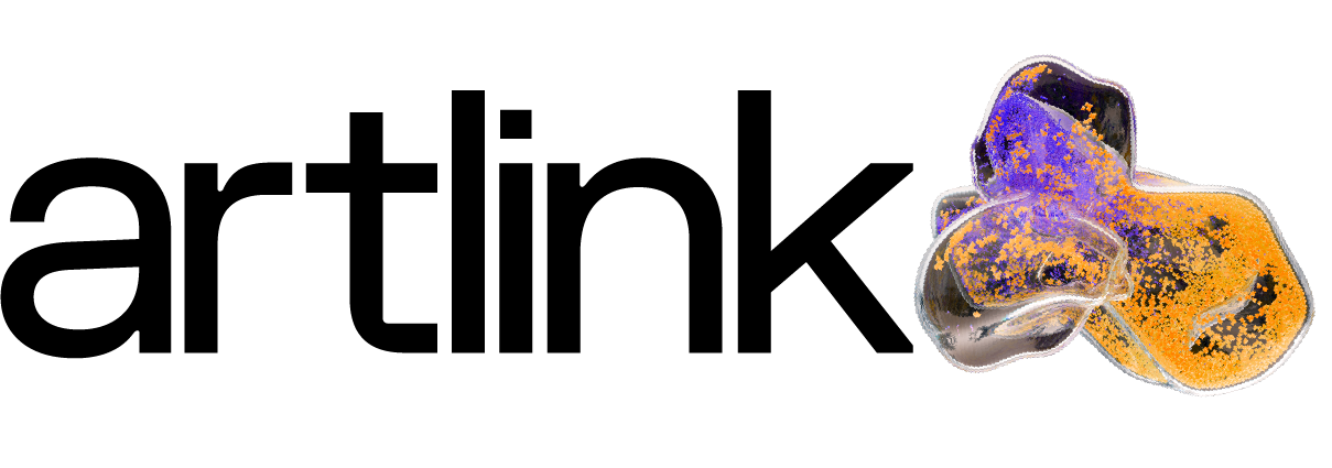 'artlink' text with coloured bubbles.