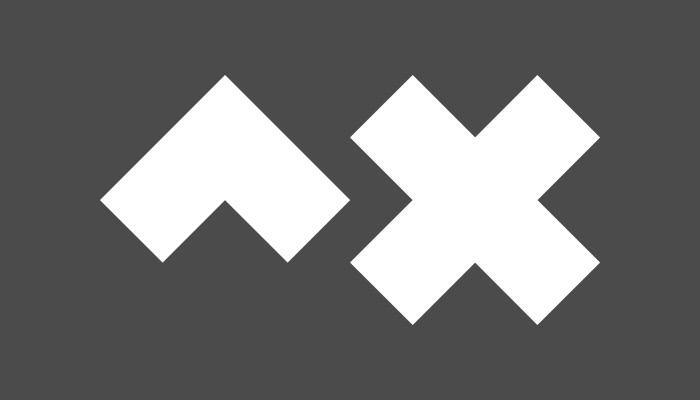 An upward facing arrow flanked by a cross symbol - the logo of HochX.