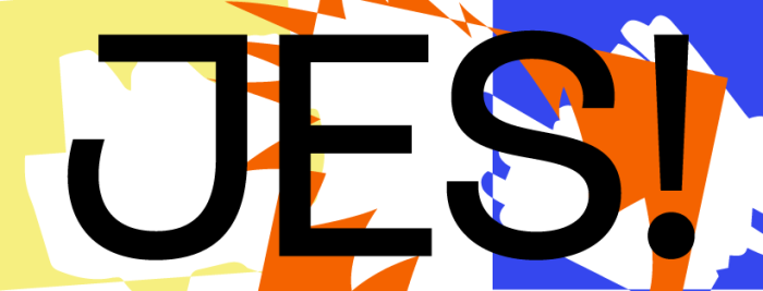 A graphic with the acronym 'JES!'.