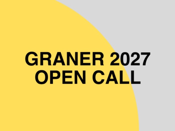 Title of the call on two-coloured background. 