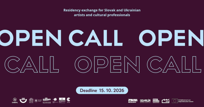 'Open call' and logos on a dark coloured background. 