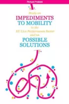 Cover for Impediments to Mobility. Title text plus graphic of a tangled pink arrow line weaving between coloured dots.
