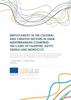Cover for Med Culture publication on employability - title with graphic of tangle of coloured lines, a little like electronic wires.