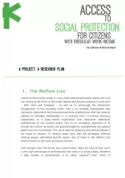 First page (lots of text) of Access to Social Protection publication.