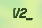 V2_ logo - spelling out the name in stripey green figures - on a cloudy pale green background.
