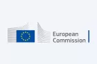European Commission logo, featuring an azure flag carrying a circle of gold stars.