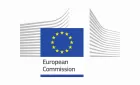 European Commission logo - a blue flag with a circle of stars, amidst two ranks of streaming lines that evoke the Commission's headquarters in Brussels.