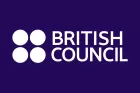 British Council logo: name on a deep purple background next to graphic of four circles arranged in a quadrant.