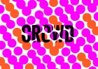 The word 'crowd' half-hidden among a host (a crowd!) of pink and orange circles.