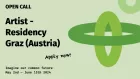 A graphic with the text 'Artist Residency Graz'. 