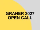 Title of the call on two-coloured background. 