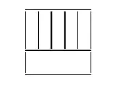 A box with 4 vertical lines and 1 horizontal line. 