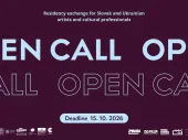 'Open call' and logos on a dark coloured background. 