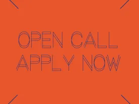 'Open call apply now' on a coloured background. 